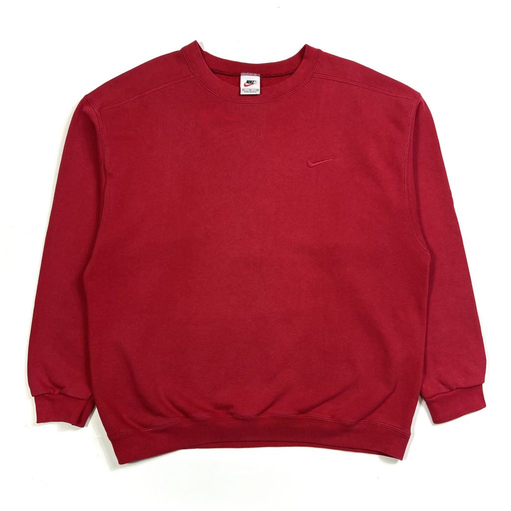 90's Nike Swoosh Sweatshirt - Red - TMC Vintage - Vintage Clothing